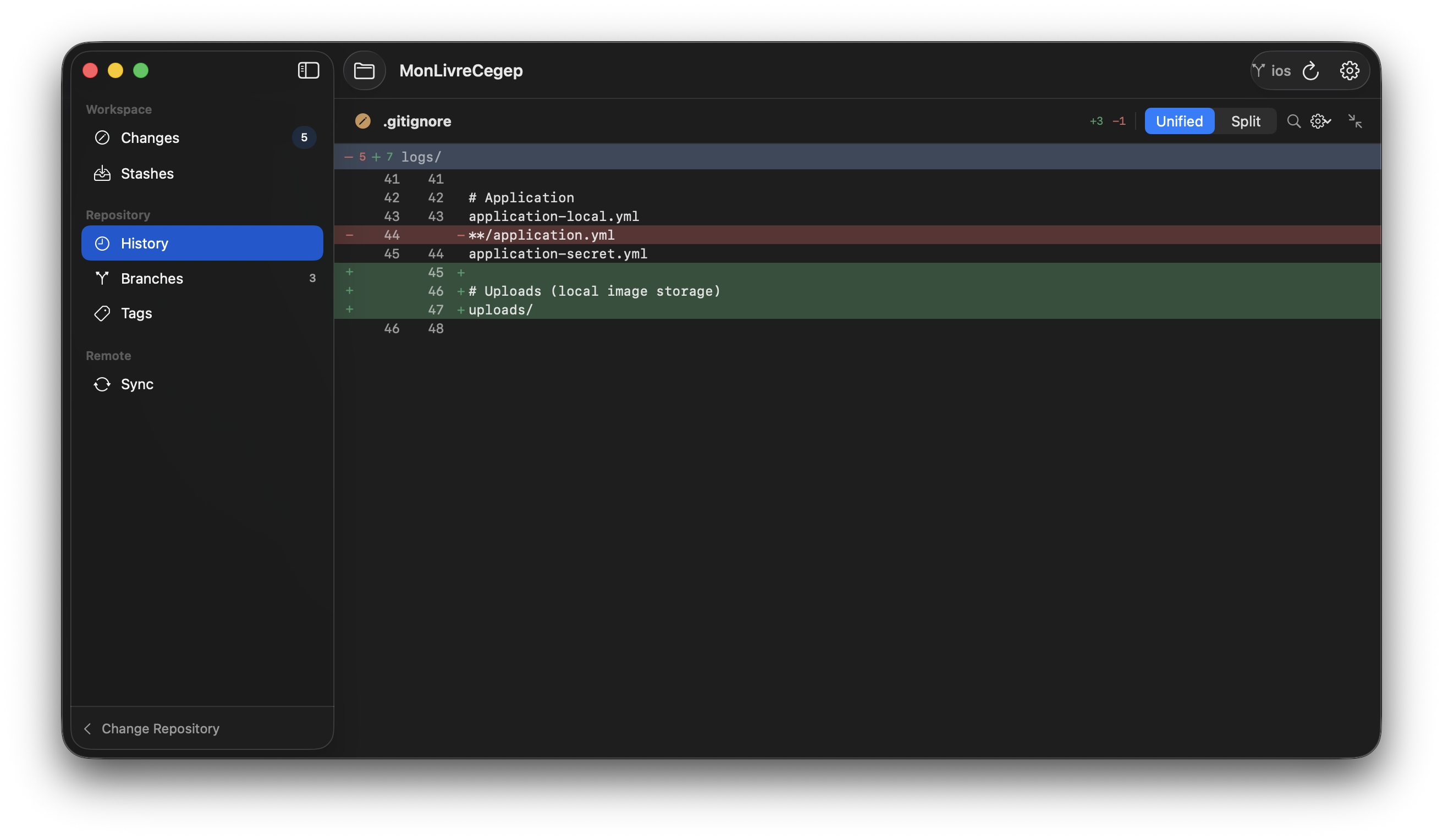 GitFlow - History View